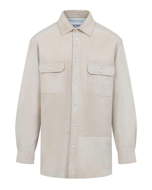 Loewe White Lamb Leather Shirt for men