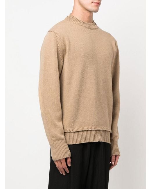 Maison Margiela Natural Crew-Neck Layered Jumper for men