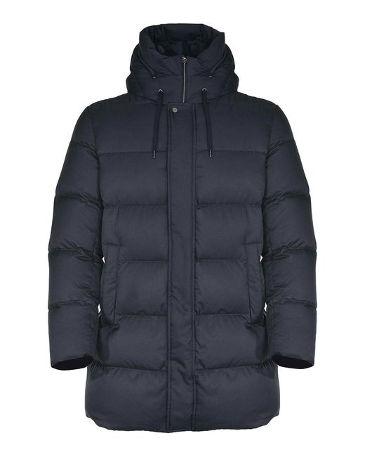 Herno Blue Down Jacket Made Of Polyester for men