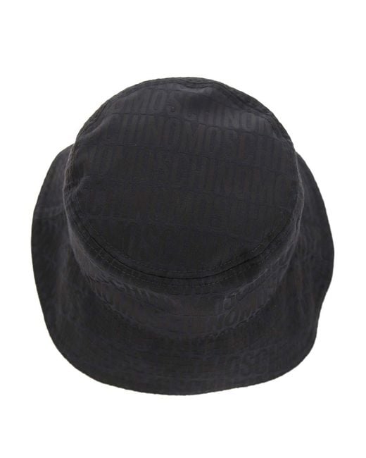 Moschino Black Logo Bucket Hat for men