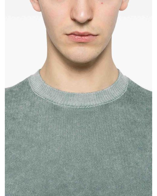 Emporio Armani Green Wool Crewneck Sweater for men