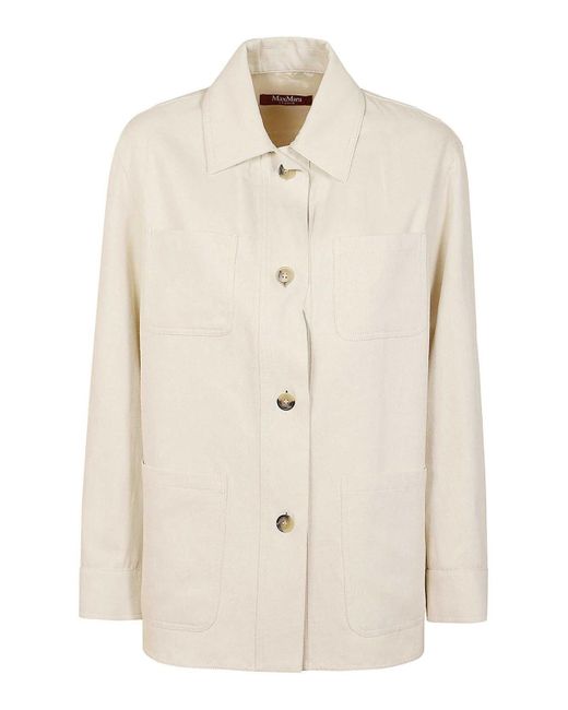 Max Mara Natural Linen Cotton Shirt Jacket