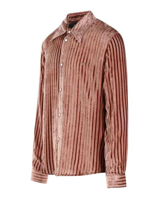Amiri Pink Viscose And Peach Silk Shirt for men