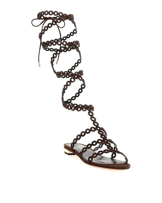 Aquazzura White 'Infinity Chain Gladiator' Sandals