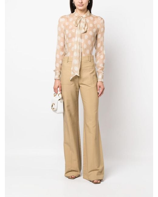 Ermanno Scervino White Polka Dot Blouse