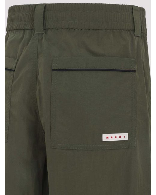 Marni Green Nylon Cargo Pants for men