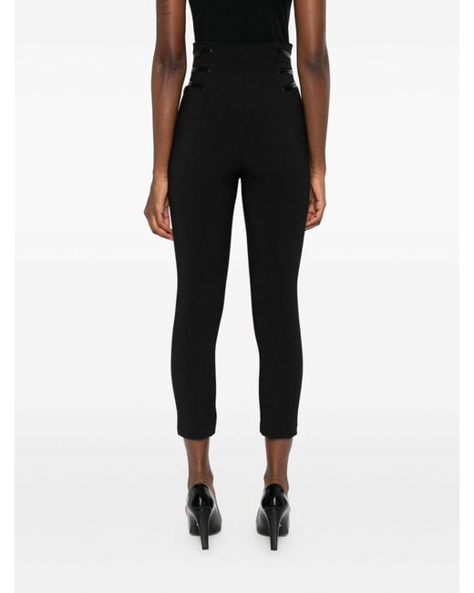 Elisabetta Franchi Black Crepe Trousers With Zip Details