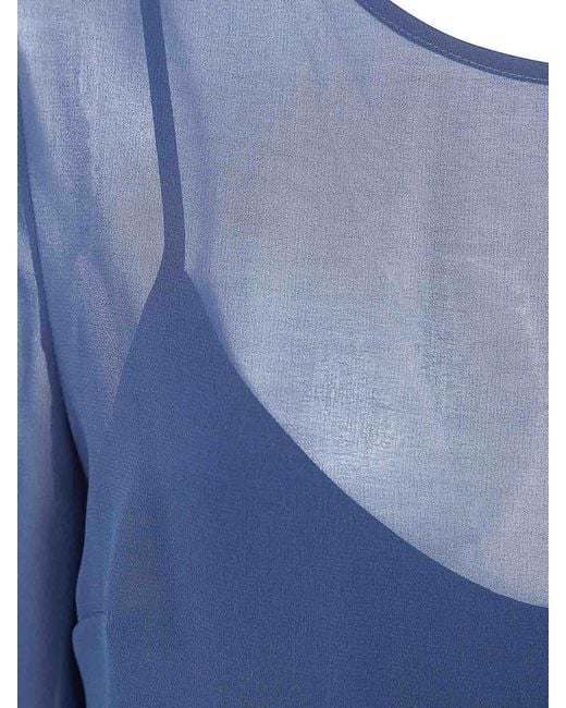 P.A.R.O.S.H. Blue Panty26 Cady Midi Dress