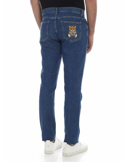 Moschino Blue Teddy Bear Jeans for men