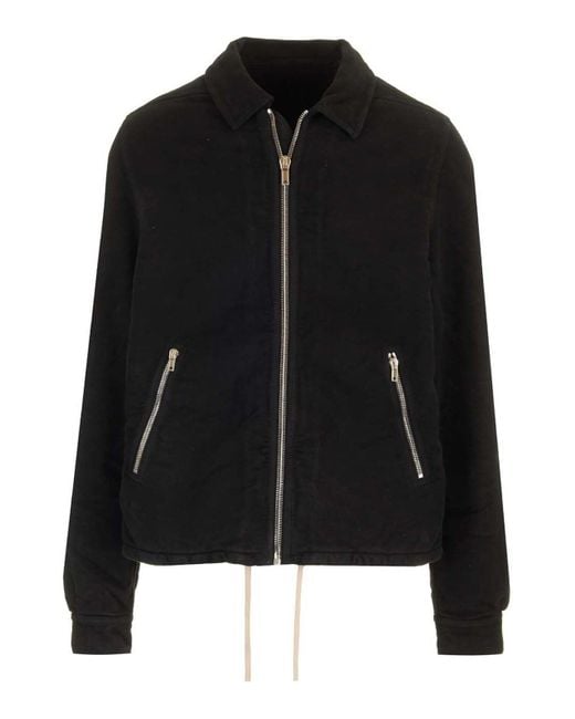 Rick Owens Black Padded Cotton-Moleskin Jacket for men