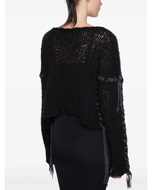 Acne Black Lacing Knit Jumper