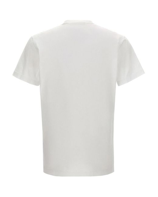 DSquared² White Porn Crew Neck T-shirt Print for men