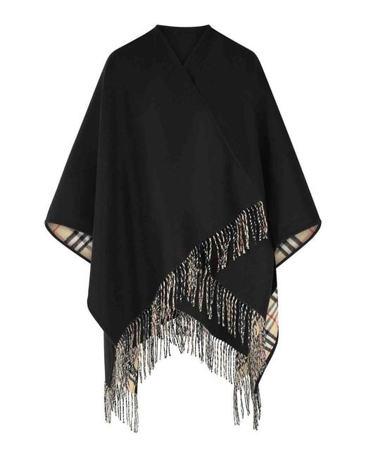 Burberry Black Check' Cashmere Cape