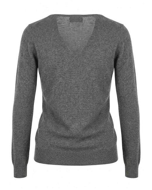 Malo Gray V Neck Sweater