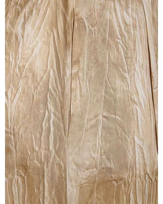 Avant Toi Natural Crumpled Effect Silk Palazzo Pants