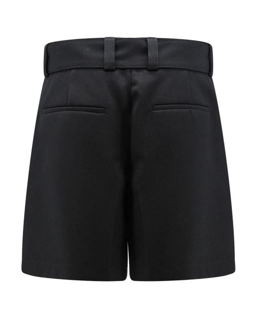 Jil Sander Black Wool Shorts With Belt for men