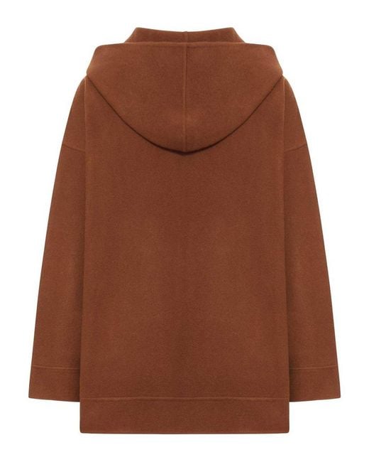 Max Mara Brown Virgin Wool Cashmere Zip