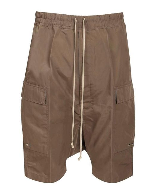 Rick Owens Brown Cargo Shorts Pods for men