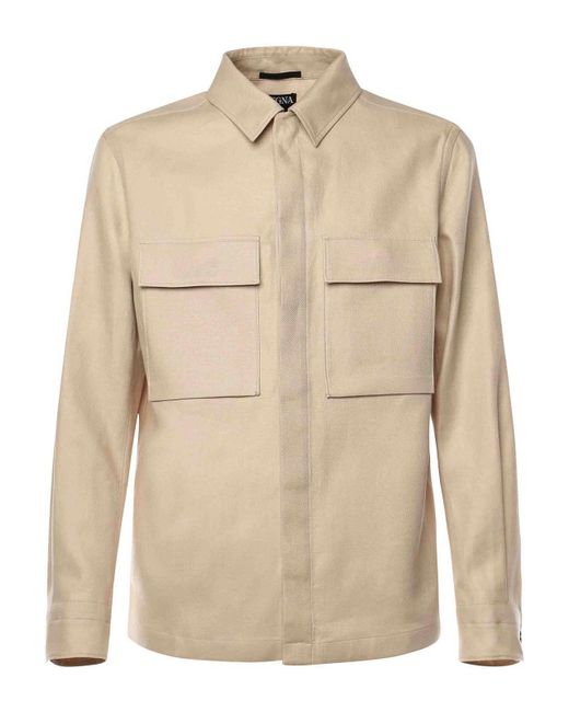 Zegna Natural Oasi Lino Overshirt for men