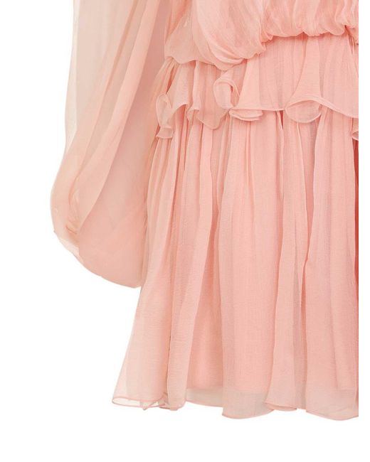 Chloé Pink Silk Mini Dress