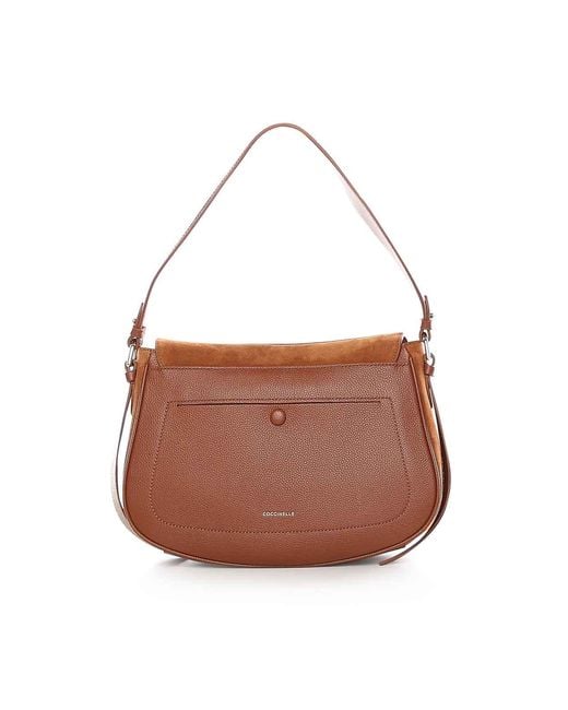 Coccinelle White Mavery Large Suede Shoulder Bag