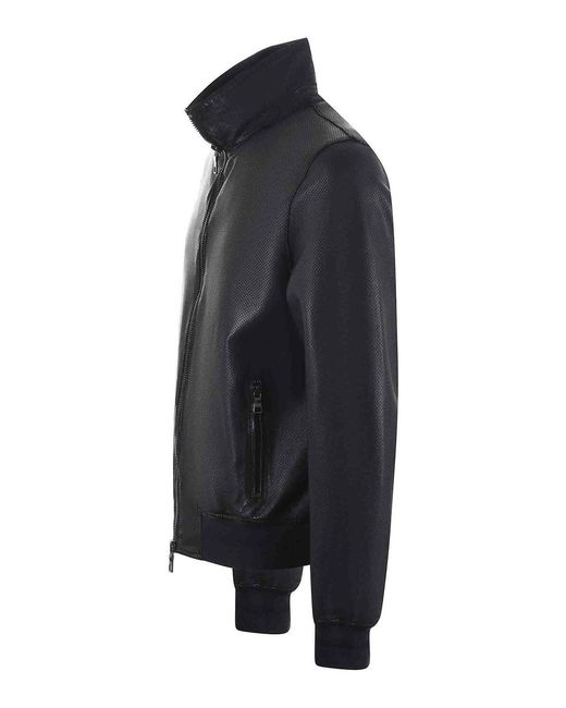 THE JACK AND JACKIE LEATHERS Black Leather Jacket for men