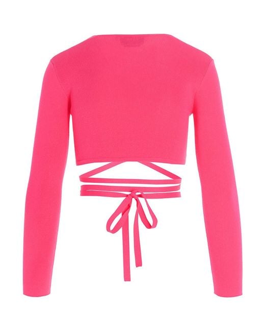 MSGM Pink Cropped Sweater