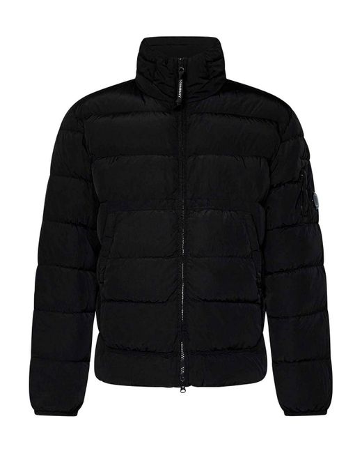 C P Company Black Chrome-R Quilted Nylon Down Jacket for men