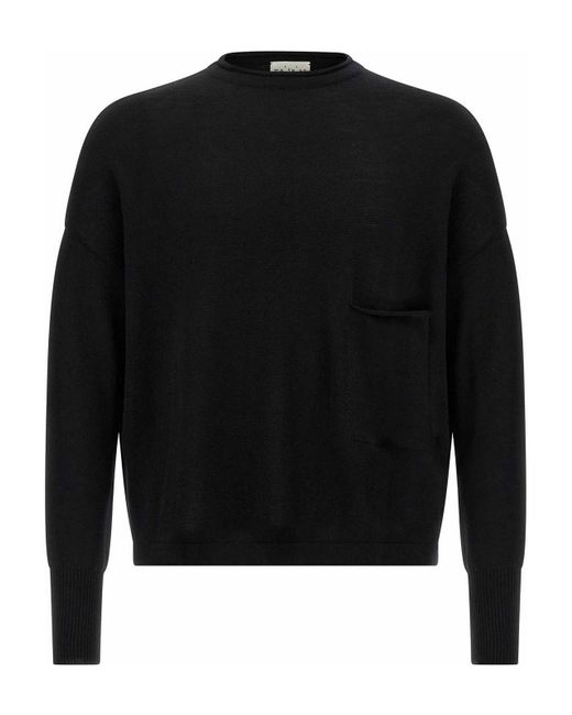 Ma'ry'ya Black Wool Sweater for men