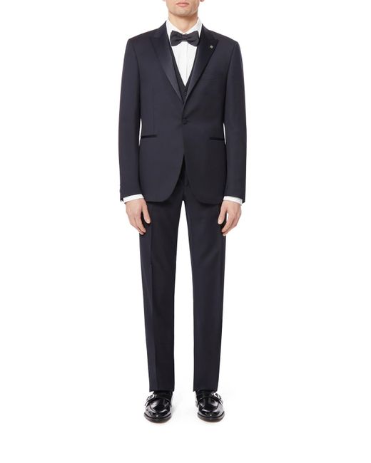 Tagliatore Blue Tailored Single-Breasted Wool Suit for men