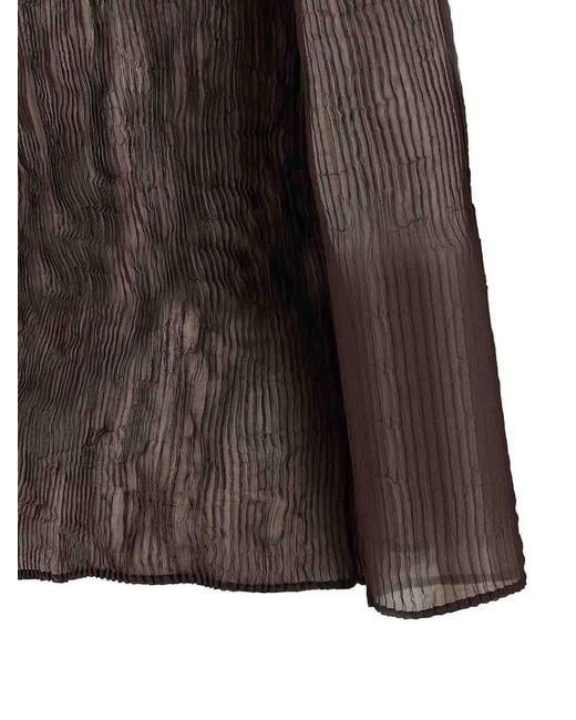 Issey Miyake Chiffon Twist 1 Top in Brown | Lyst