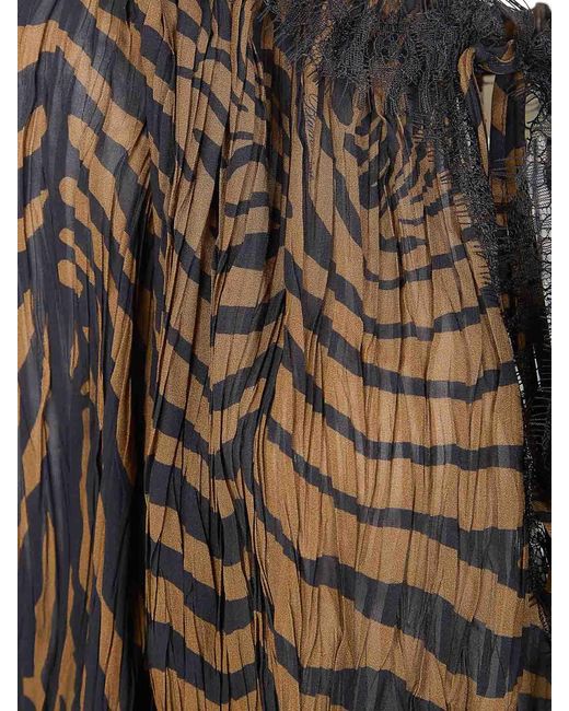 Blumarine Black Print Chiffon Top