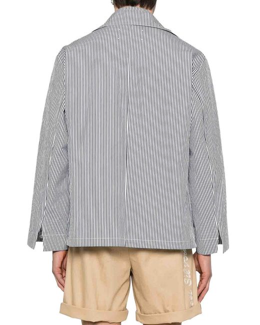 Maison Margiela Gray Striped Multilayer Jacket for men