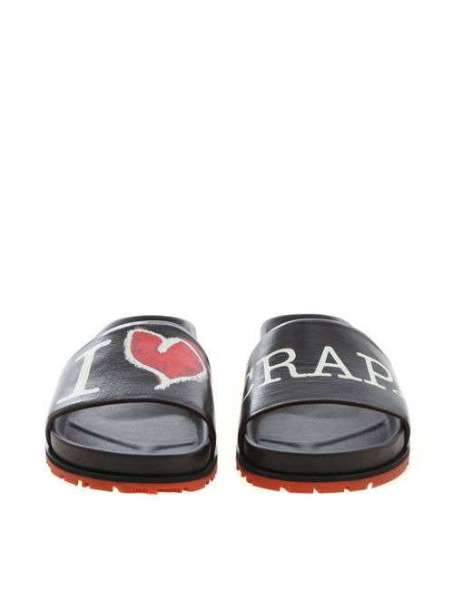 Vivienne Westwood Printed Leather Slides in White for Men Lyst UK