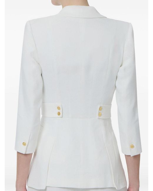 Elisabetta Franchi White Linen Blend Jacket