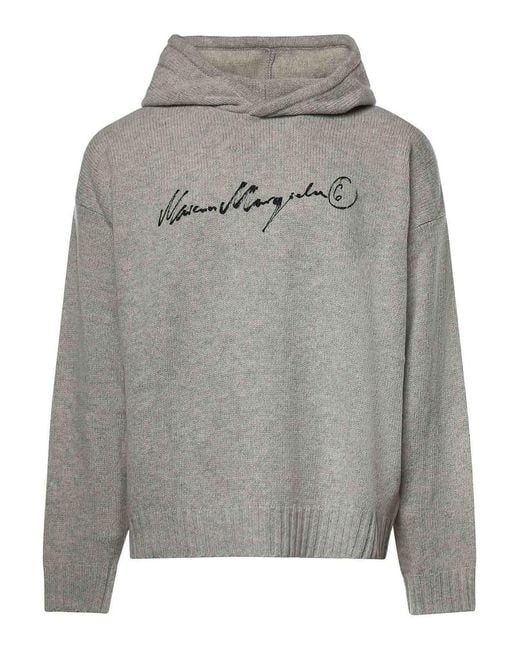 MM6 by Maison Margiela Gray Cotton Knit Sweater for men