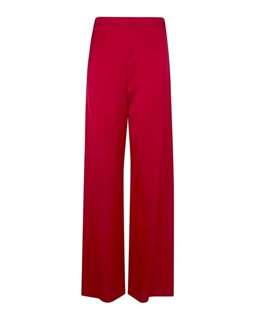 Blugirl Blumarine Red Satin Long Trousers