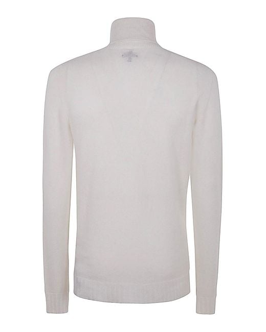 MD75 White Turtle Neck Cashmere Sweater for men