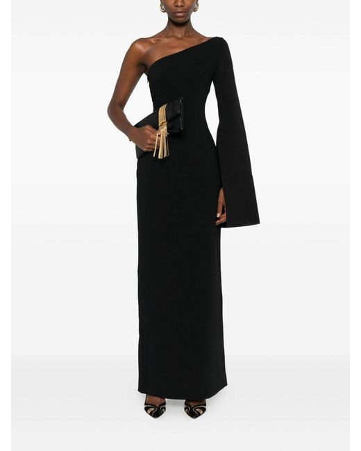 Solace London Black Alina Midi Dress