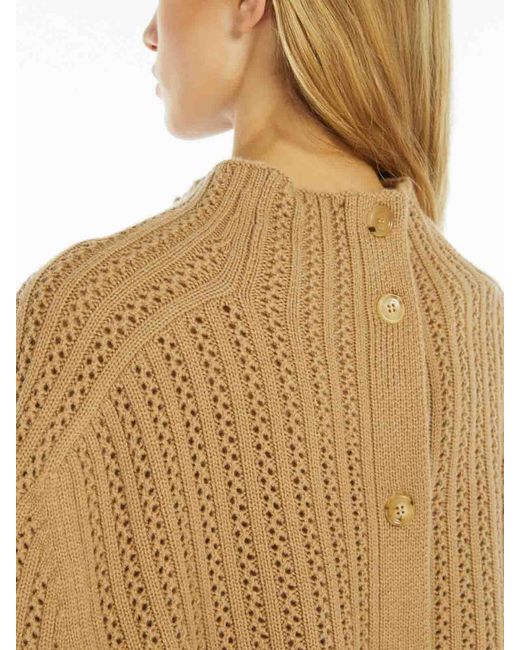 Max Mara Natural Wool And Cashmere Crop Sweater