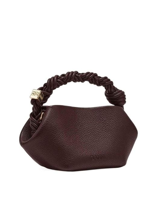 Ganni Brown Bou Bag Mini Grained