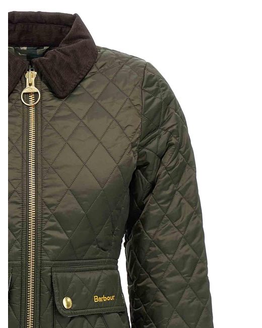 Barbour Green Quilted Wool Beadnell Jacket