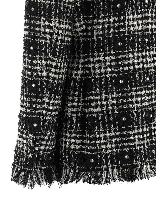 GIUSEPPE DI MORABITO Black Tweed And Rhinestone Blazer