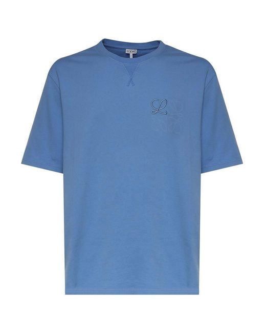 Loewe Blue Cotton T-Shirt for men