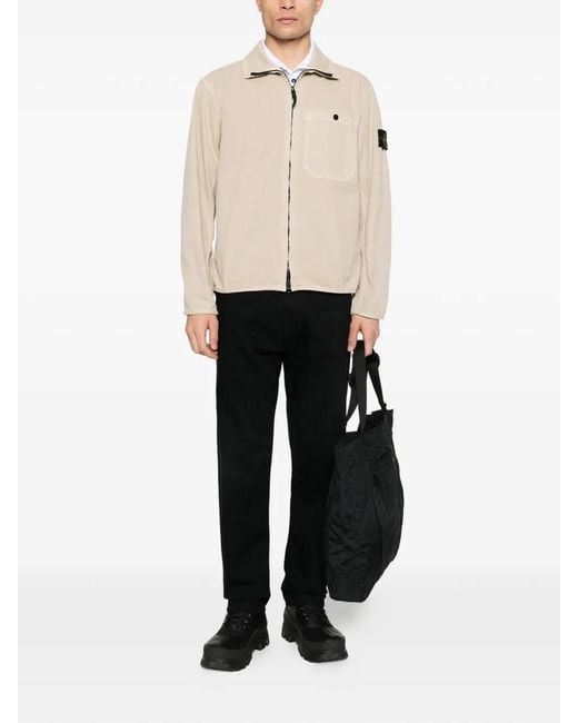 Stone Island Natural Patch-Pocket Zip Overshirt for men