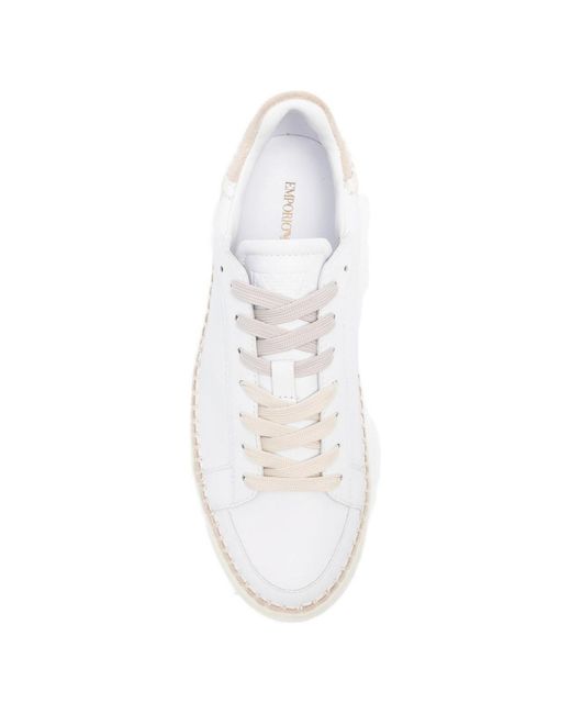 Emporio Armani White Leather Sneakers