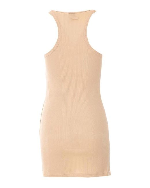 Jean Paul Gaultier Natural Nude Cotton Ribbed Dress