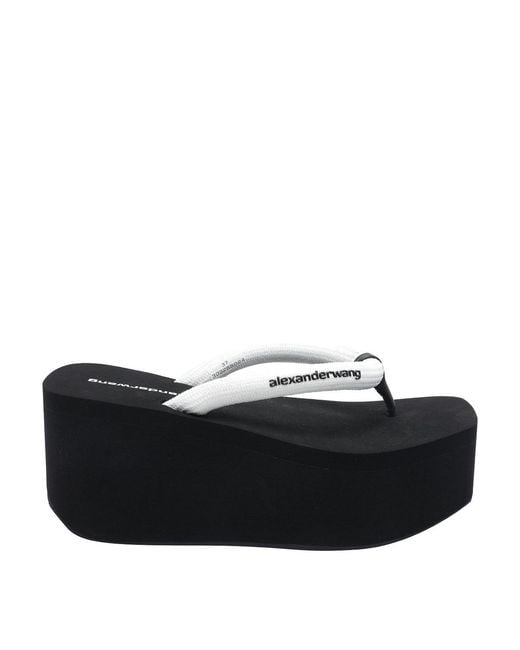 Alexander Wang Black Jenna Thong Platform Sandals
