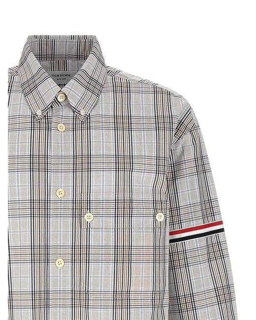 Thom Browne Gray Oversized Rwb Shirt for men