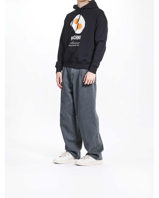 Moschino Blue Egg Hood Sweatshirt for men